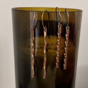 Two Gold Twisted Earrings